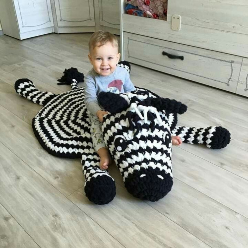Made to order - Crochet Zebra Playmat