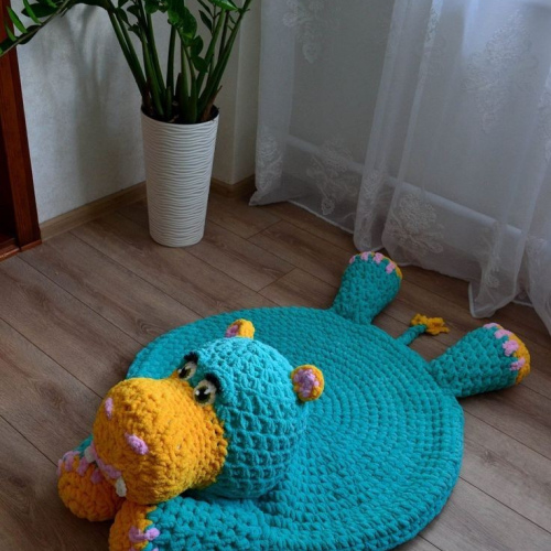 Made to order - Crochet Play Mat Hippo